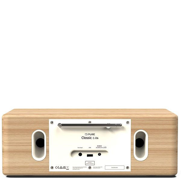 PURE Classic C-D6 DAB+/FM Radio with CD Player & Bluetooth - Cotton White/Oak