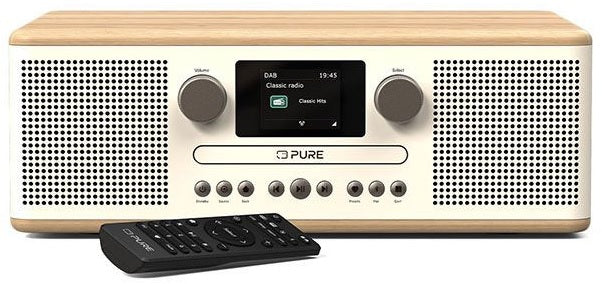 PURE Classic C-D6 DAB+/FM Radio with CD Player & Bluetooth - Cotton White/Oak