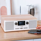 PURE Classic C-D6 DAB+/FM Radio with CD Player & Bluetooth - Cotton White/Oak