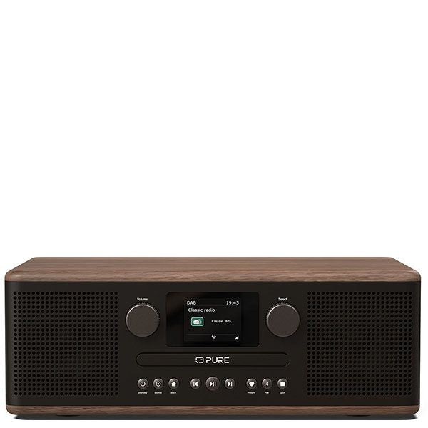 PURE Classic C-D6 DAB+/FM Radio with CD Player & Bluetooth - Coffee Black/Walnut