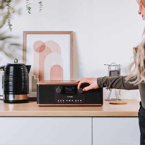 PURE Classic C-D6 DAB+/FM Radio with CD Player & Bluetooth - Coffee Black/Walnut