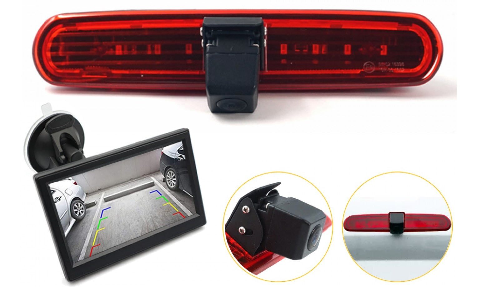 Vauxhall Combo D 2011-2017 High Level Brake Light Camera And Monitor Kit CK-FIA-01