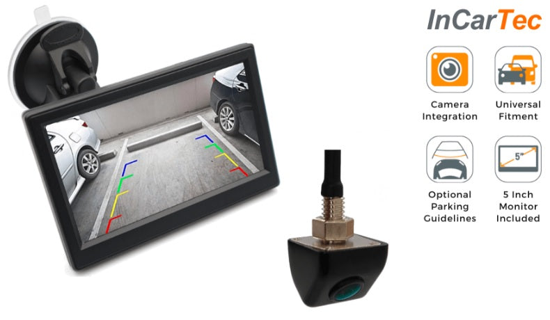 Universal fixed screw thread (Under hang) rear view camera and 5 inch standalone monitor kit CK-UNI-T103