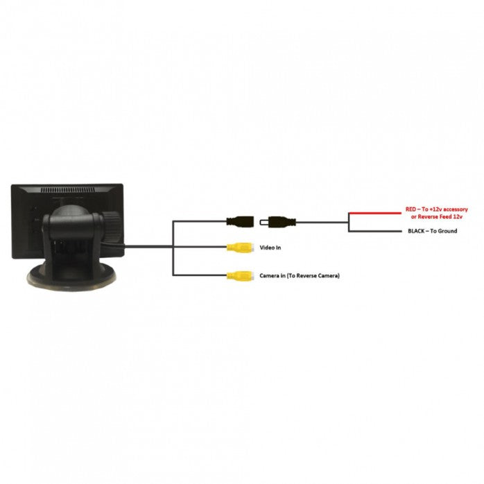 Universal fixed screw thread (Under hang) rear view camera and 5 inch standalone monitor kit CK-UNI-T103