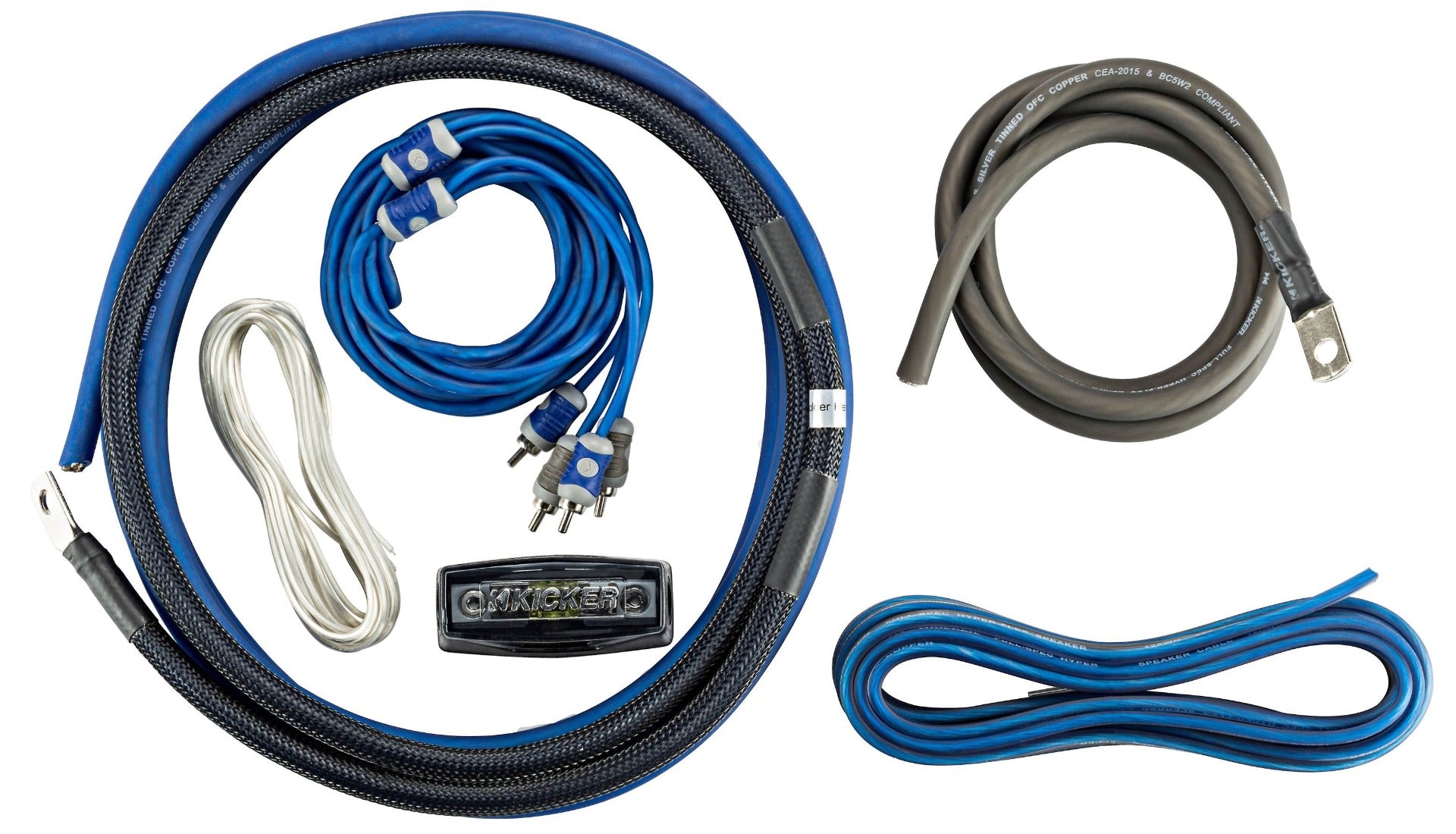 Kicker CK4 46CK4 K-Series 4AWG Amp Kit with 2-Channel Interconnects