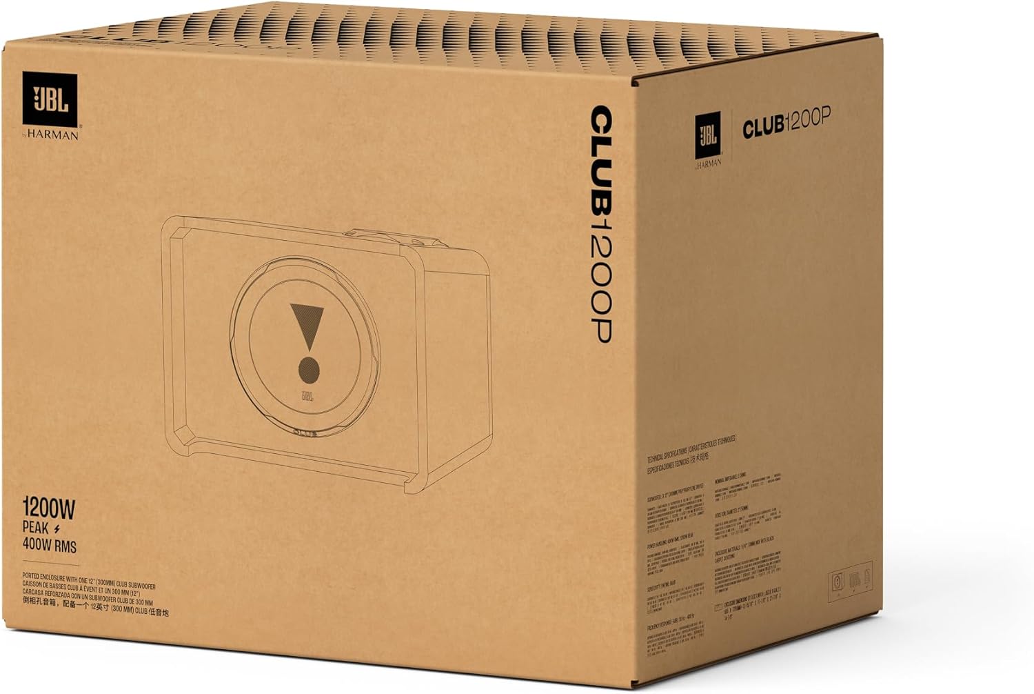 JBL CLUB 1200P + GT 50011Single Loaded 12" Club Series Dual 2-ohms Subwoofer with Enclosure and Amp.