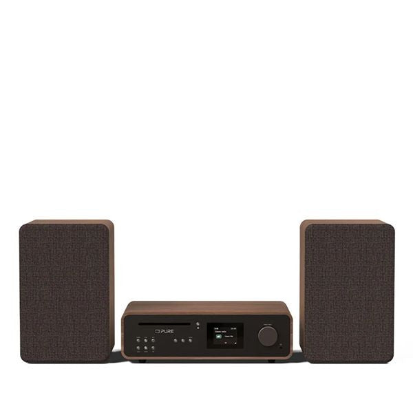 PURE Classic Stereo all in one System with Bluetooth & Internet Radio, CD and DAB+ in Coffee Black/Walnut
