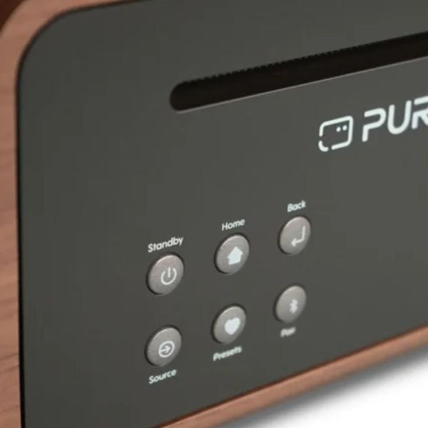 PURE Classic Stereo all in one System with Bluetooth & Internet Radio, CD and DAB+ in Coffee Black/Walnut
