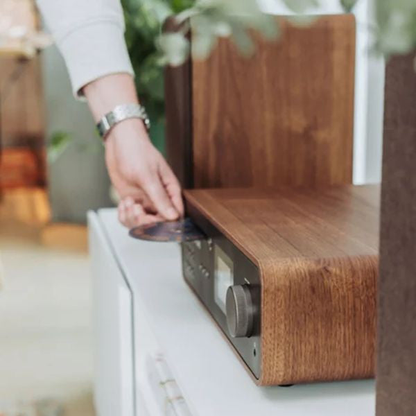 PURE Classic Stereo all in one System with Bluetooth & Internet Radio, CD and DAB+ in Coffee Black/Walnut