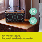 PURE Classic Aura - Ambient Portable Bluetooth Speaker - Coffee Brown/Walnut