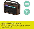 PURE Classic Aura - Ambient Portable Bluetooth Speaker - Coffee Brown/Walnut