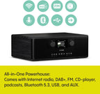 PURE Classic C-D6i DAB+/FM/Internet Radio with CD & Bluetooth - Black/Ash