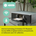 PURE Classic C-D6i DAB+/FM/Internet Radio with CD & Bluetooth - Black/Ash