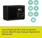 PURE Classic H4i DAB+/FM/Internet Radio with Bluetooth Black/Ash