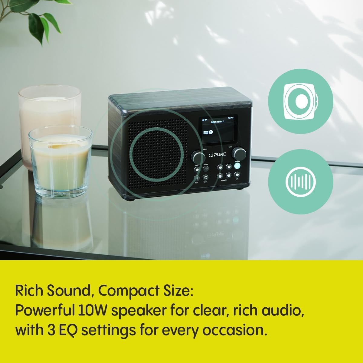 PURE Classic H4i DAB+/FM/Internet Radio with Bluetooth Black/Ash