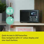 PURE Classic H4i DAB+/FM/Internet Radio with Bluetooth Black/Ash