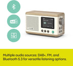 PURE Classic Mini Portable Digital Radio - Cotton White/Oak
