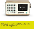 PURE Classic Mini Portable Digital Radio - Cotton White/Oak