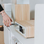 PURE Classic Stereo all in one System with Bluetooth & Internet Radio, CD and DAB+ in Cotton White/Oak