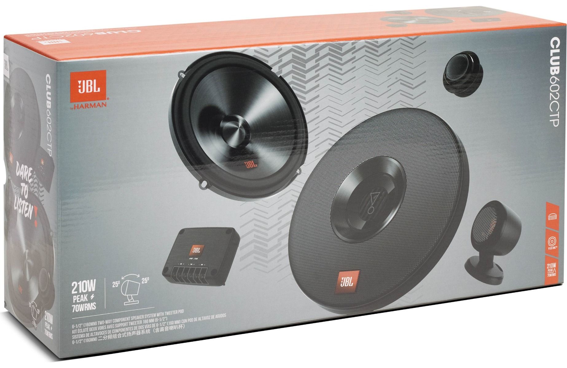 Toyota Aygo, Corolla, RAV4, Yaris JBL CLUB 602CTP 2-Way Front Door Speakers Upgrade Kit