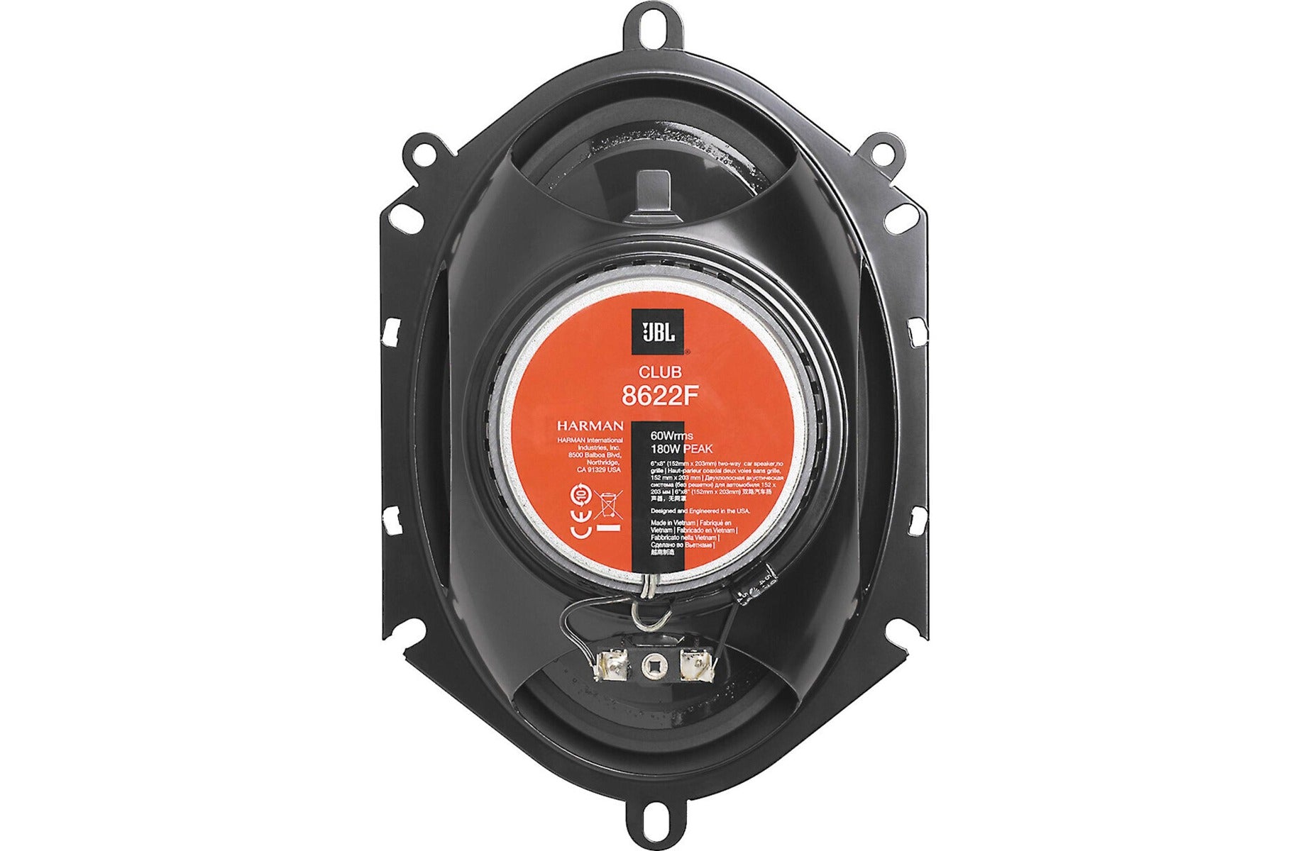 JBL Club 8622F - 6"x8" 180 Watt  2-way Coaxial Car Speakers