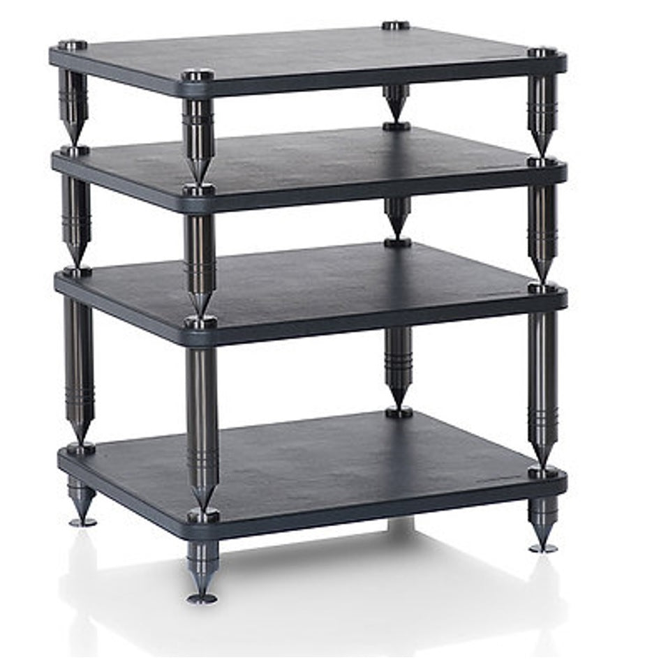 Norstone COMO Black Leather and Black Steel Premium HiFi Rack