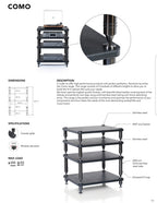 Norstone COMO Black Leather and Black Steel Premium HiFi Rack