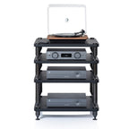 Norstone COMO Black Leather and Black Steel Premium HiFi Rack