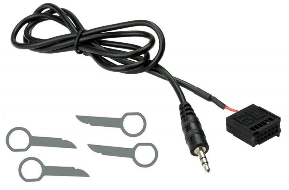 Ford Aux in cable to 3.5mm jack plug Adaptor w/ removal keys CT29FD04 + CT22AU01