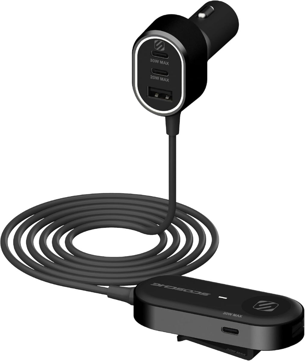 Scosche CPD100EX-SP Front & Back Seat USB-C & USB-A Charger