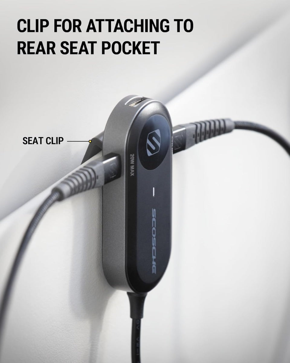 Scosche CPD100EX-SP Front & Back Seat USB-C & USB-A Charger