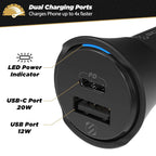 Scosche CPDCC32 PowerVolt USB Type-C 3.0 20W Fast Dual Car Charger
