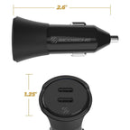 Scosche CPDCC40-SP PowerVolt USB Type-C 3.0 40W Fast Dual Car Charger
