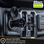 Scosche CPDCC40-SP PowerVolt USB Type-C 3.0 40W Fast Dual Car Charger