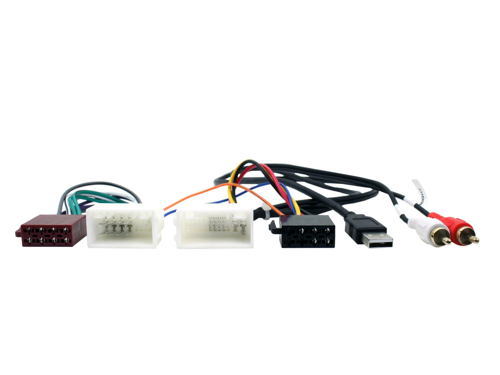 Hyundai H1, ix35, ix20, iLoad, iMax, Santa-Fe, Tucson models with USB And RCA AUX-in ISO Wiring Harness Adaptor Lead
