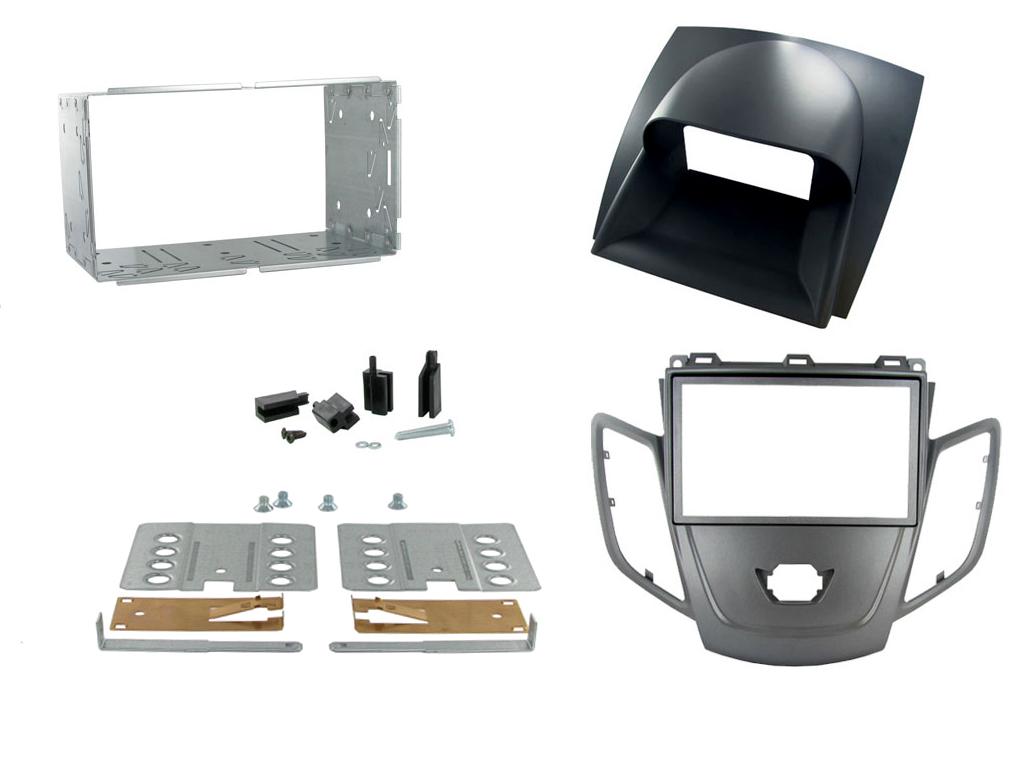 Ford Fiesta 2008 onwards Double Din Car Stereo Graphite Fascia With Grey Display Fascia Adaptor CT23FD22