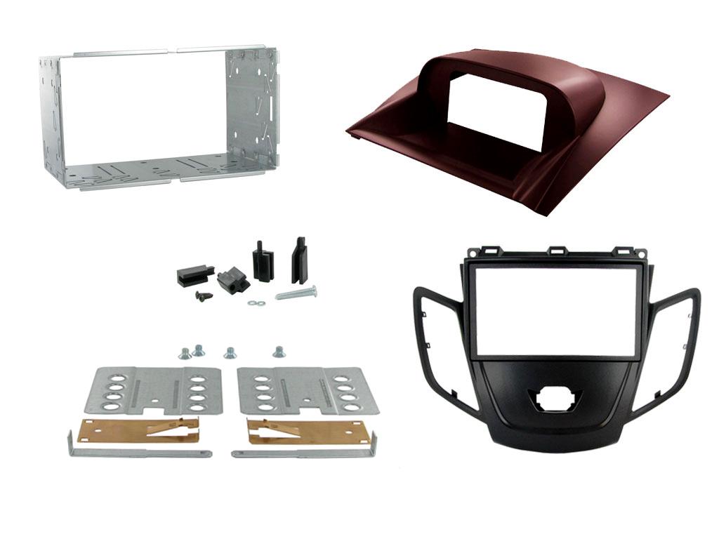 Ford Fiesta 2008 onwards Double Din Car Stereo Black Fascia With Red Display Fascia Adaptor CT23FD27