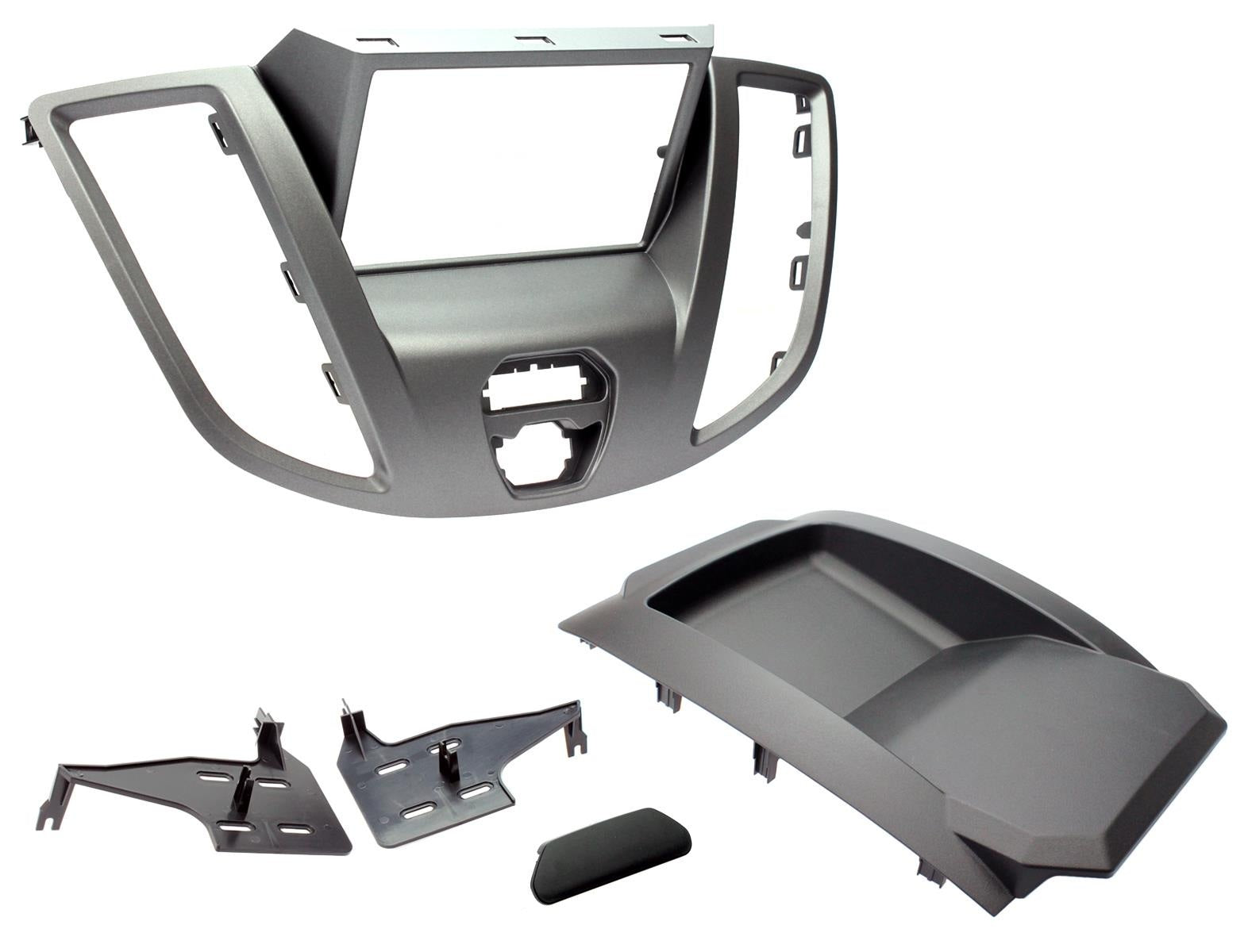 Ford Transit 2015 onwards Grey Double Din Car Stereo Fascia Adaptor CT23FD68