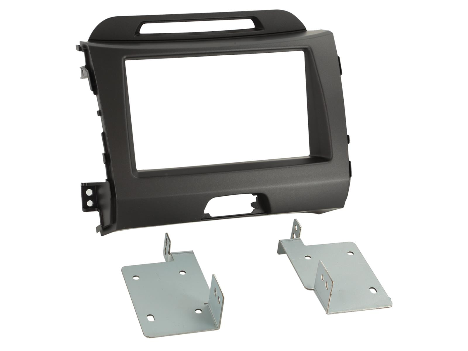 Kia Sportage 2010-2016 Dark Grey / Charcoal Double Din Fascia Trim Panel CT23KI24