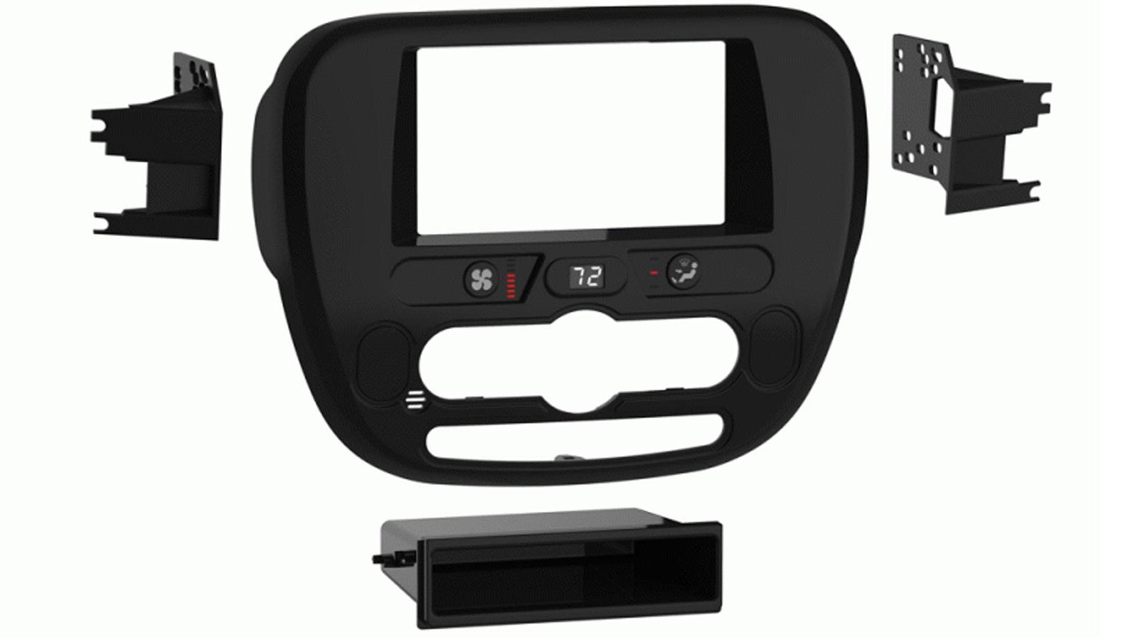 Kia Soul 2014 Onwards Gloss Black Double Din Car Stereo Fascia Panel Adaptor CT23KI62