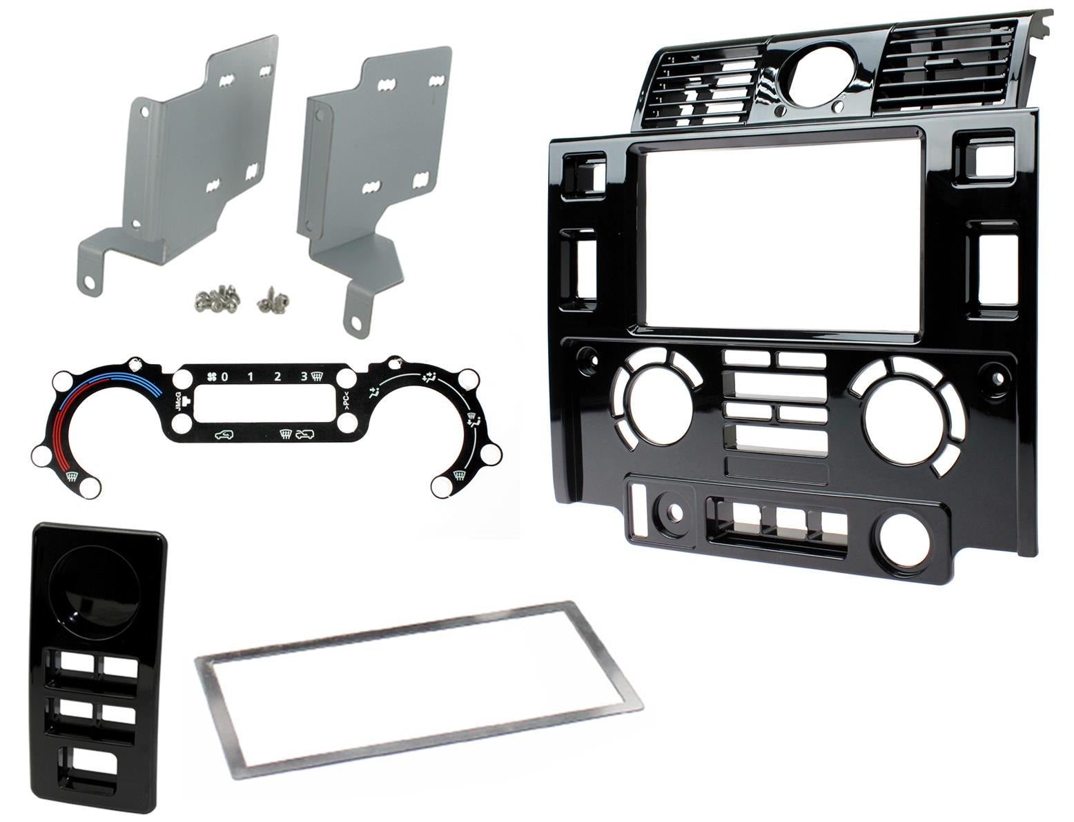 Land Rover Defender 2007-2016 Gloss Black Double Din Fascia Adaptor CT23LR06