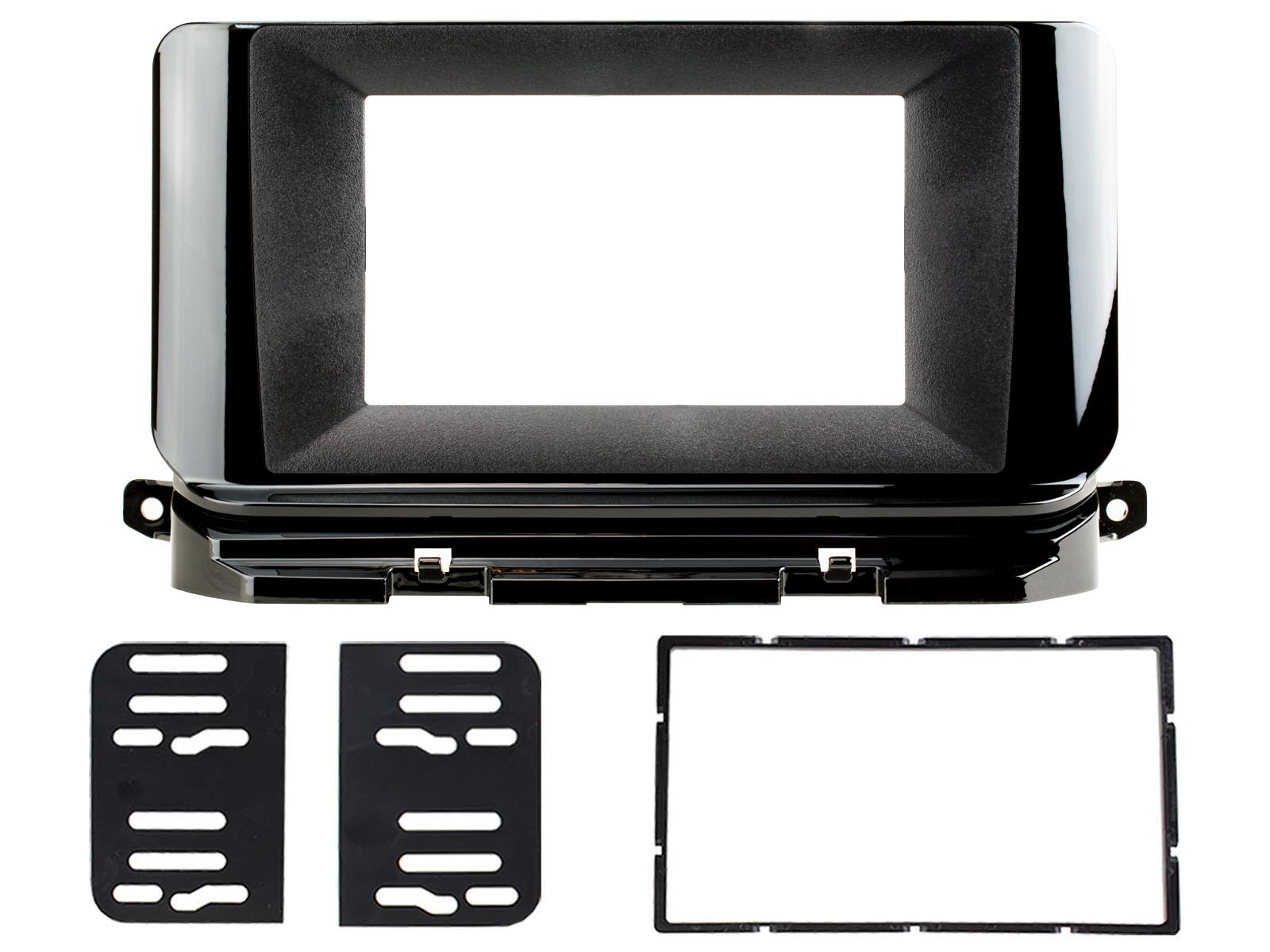 Skoda Octavia 2021 onwards Double Din Piano Black Fascia Panel Adaptor Kit CT23SK14