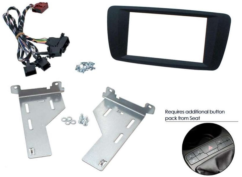 Seat Ibiza 2014> Soft Touch Double Din Fascia Adaptor Kit IB13 + 50-342 + 51-012