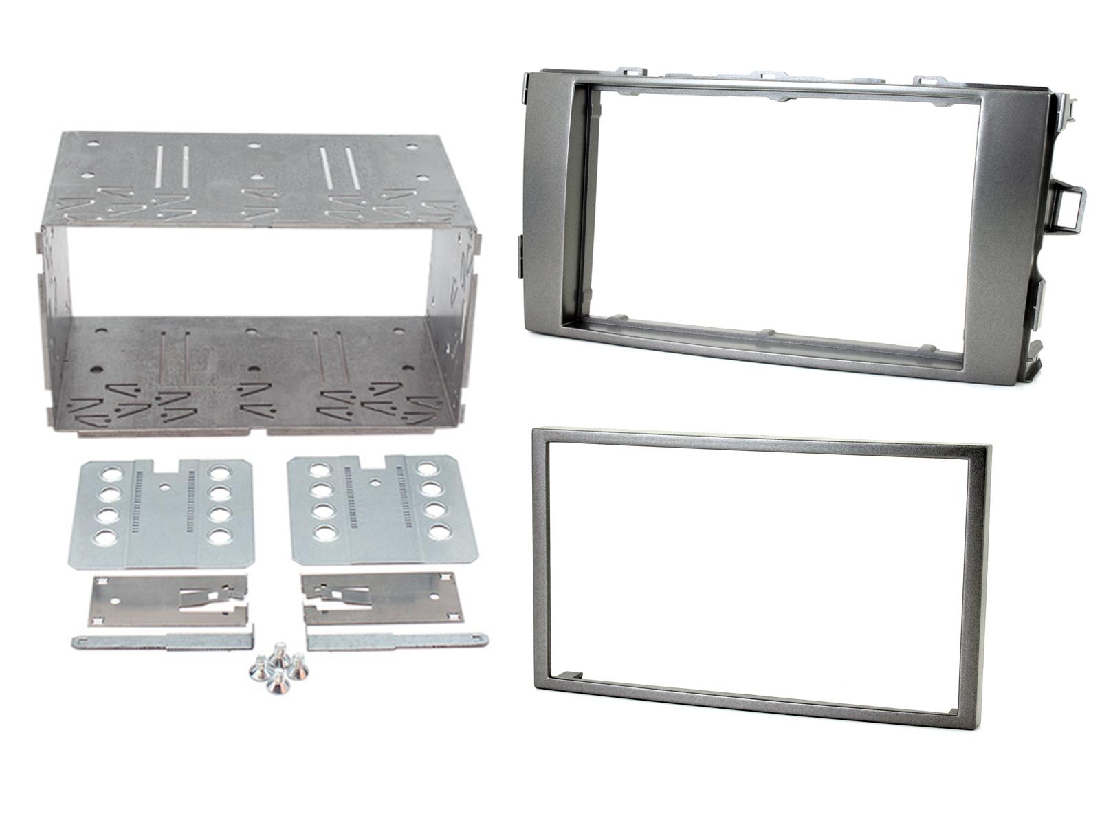 Toyota Auris 2007 - 2013 Double DIN Metal Grey Fascia Panel Adaptor CT23TY24