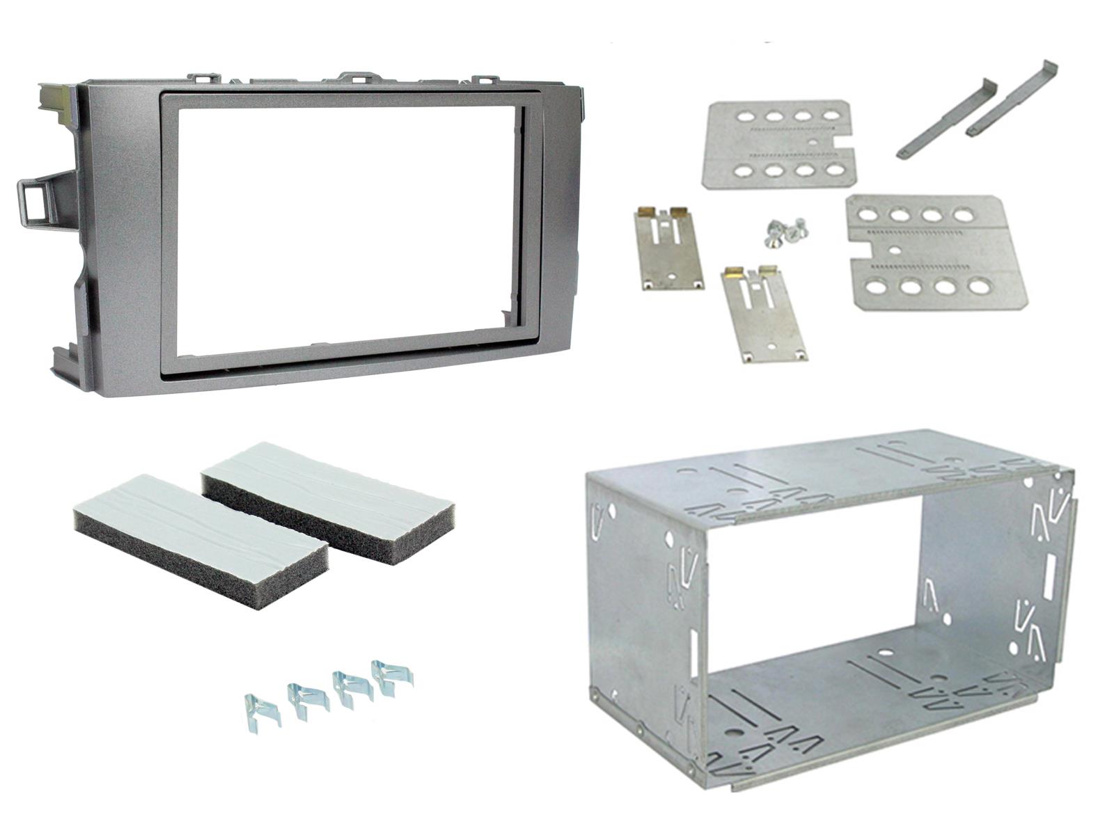Toyota Auris 2007 - 2013 Double DIN Silver Fascia Panel Adaptor CT23TY26