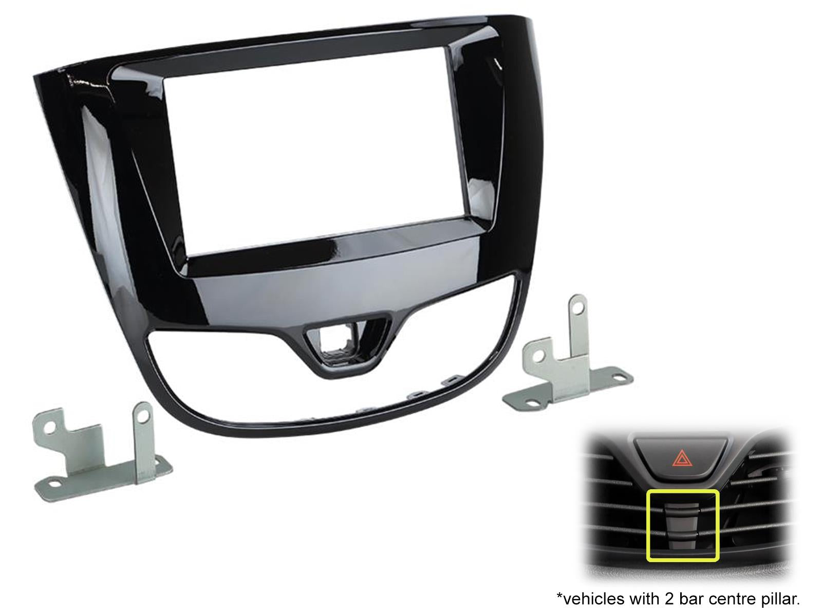 Vauxhall Viva, Karl 2014-2019 Double DIN Fascia Panel Adaptor Gloss Black CT23VX62