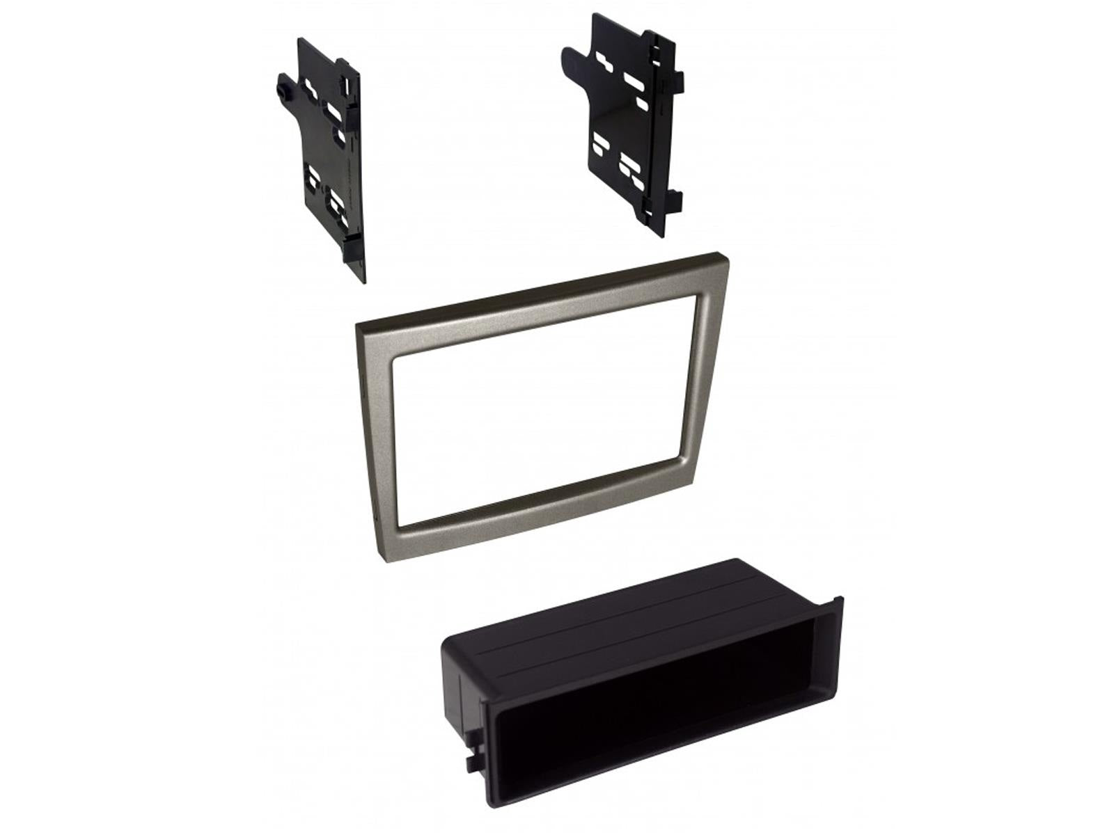 Porsche 911, Boxster, Cayman 2005-2011 Single Double Din Stereo Silver Fascia Panel CT24PO03