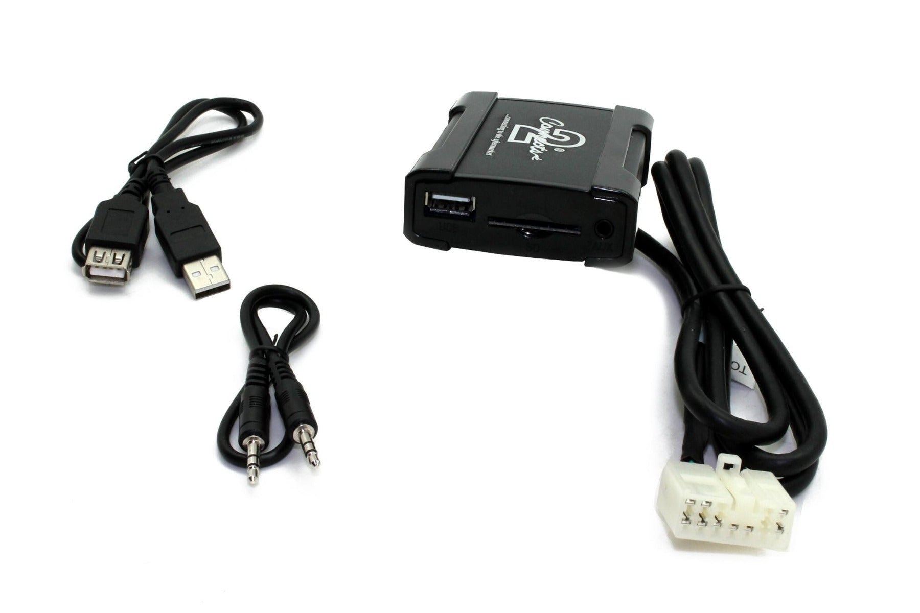 Toyota All Models 12 Pin Changer Plug (5 & 7 Pin) USB Adapter Includes Inputs For Aux & SD Card Plus Optional Bluetooth CTATYUSB001
