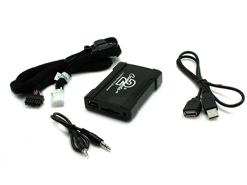 Toyota All Models 12 Pin Changer Plug (6 & 6 Pin) USB Adapter Includes Inputs For Aux & SD Card Plus Optional Bluetooth CTATYUSB002