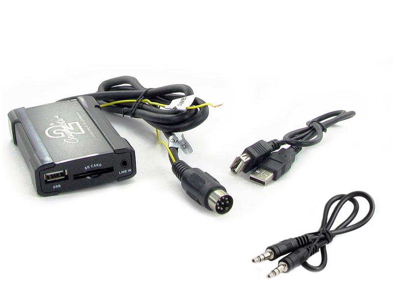 Volvo All Models w/ 8 Pin Connector USB Adapter Includes Inputs for Aux & SD Card Plus Optional Bluetooth CTAVLUSB001